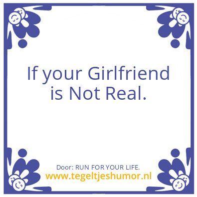 Tegeltje: RUN FOR YOUR LIFE.