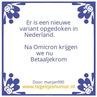 Tegeltje: Betaaljekrom