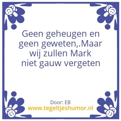 Tegeltje: geengeheugen