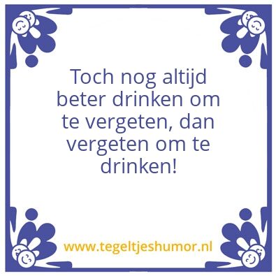 Tegeltje: drank