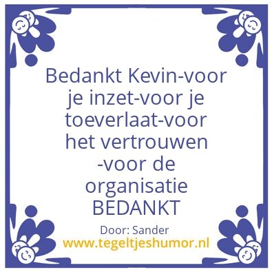 Tegeltje: Bedankt