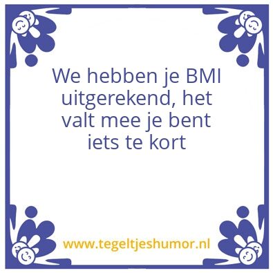 Tegeltje: BMI