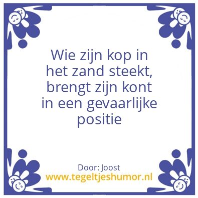 Tegeltje: Kop in zand