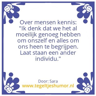 Tegeltje: Mensenkennis