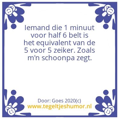 Tegeltje: 1voor6