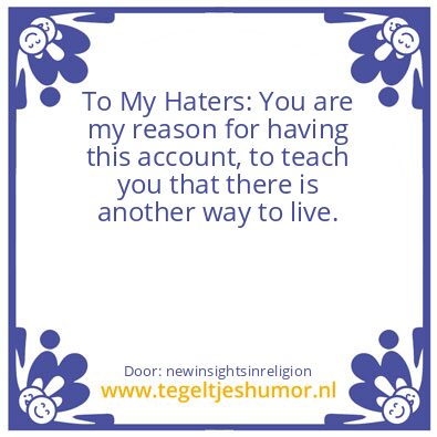 Tegeltje: haters 3