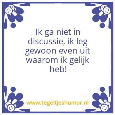 Tegeltje: Gelijk