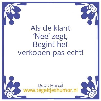 Tegeltje: Verkoop