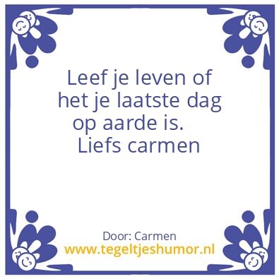 Tegeltje: Tip van de dag