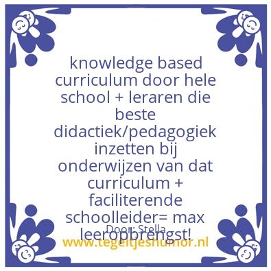 Tegeltje: Onderwijs dat werkt