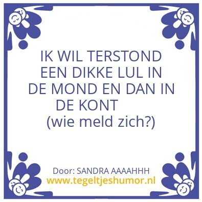 Tegeltje: sandra