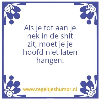 Tegeltje: Kop op