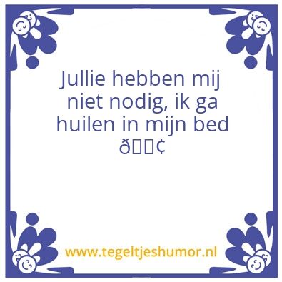 Tegeltje: Huilen