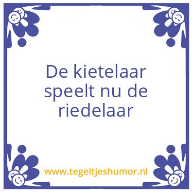 Tegeltje: kietelaar
