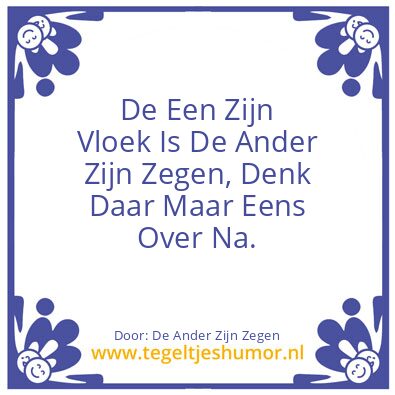 Tegeltje: De Ander Zijn Vloek is