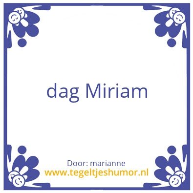 Tegeltje: marianne