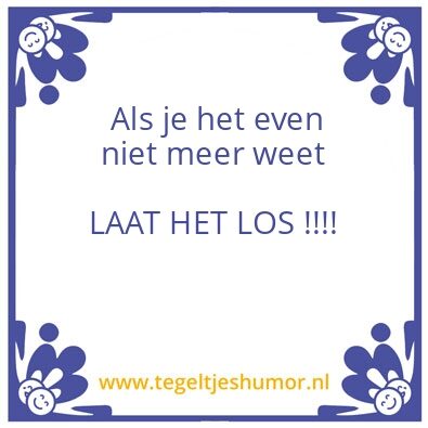 Tegeltje: los laten