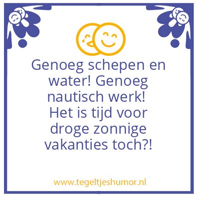 Tegeltje: Genoeg nautisch