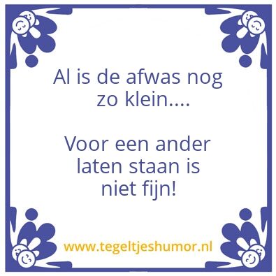 Tegeltje: Afwas