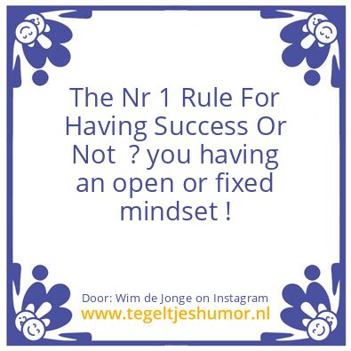 Tegeltje: he Nr 1 Rule For Having Succes