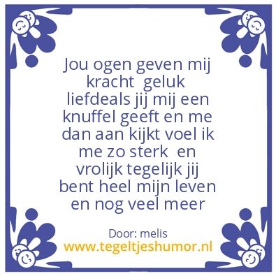 Tegeltje: betoverde ogen