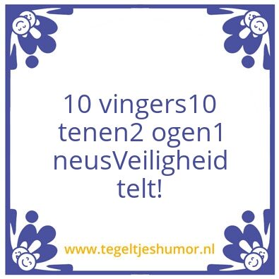 Tegeltje: Veiligheid telt