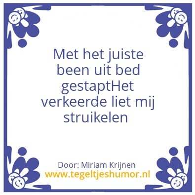 Tegeltje: Op z’n pootjes
