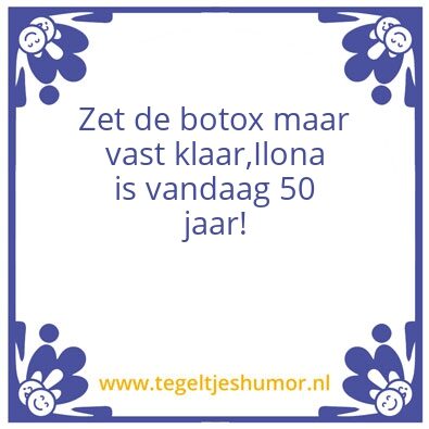Tegeltje: Ilona jarig