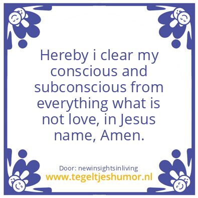 Tegeltje: Hereby i clear