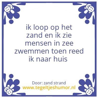 Tegeltje: zand strand