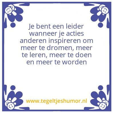 Tegeltje: leidinggevende