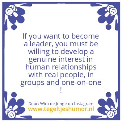Tegeltje: You Are The Leader ???