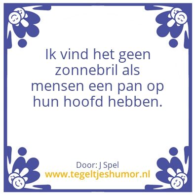 Tegeltje: Zonnebril