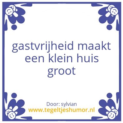 Tegeltje: gastvrijheid