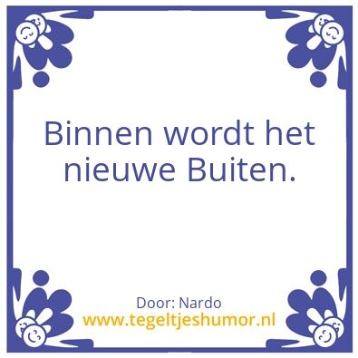 Tegeltje: Blijf Binnen-Corona