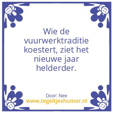 Tegeltje: Vuurwerk jonge
