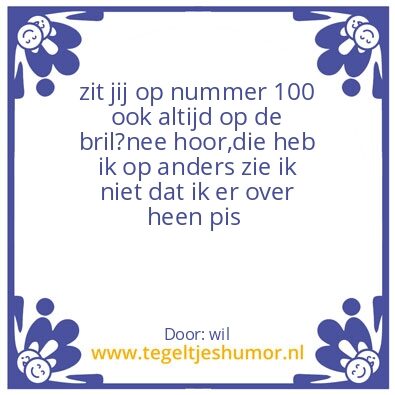 Tegeltje: nummer 100