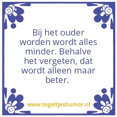 Tegeltje: ouder worden