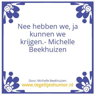 Tegeltje: Michelle Beekhuizen