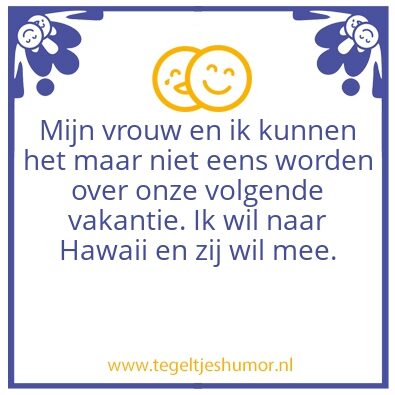 Tegeltje: Vakantie