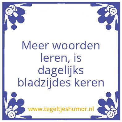 Tegeltje: Woorden