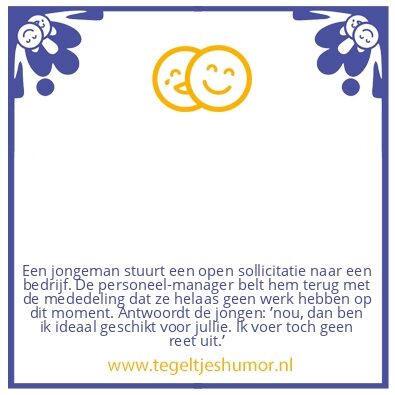 Tegeltje: Sollicitatie