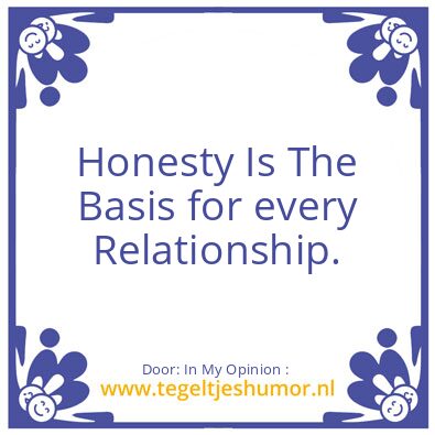 Tegeltje: De Basis van elke Relatie.