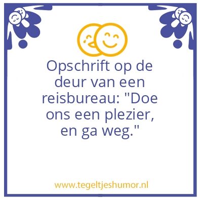 Tegeltje: Reisbureau