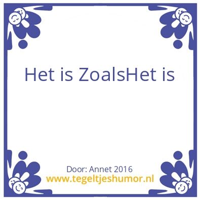 Tegeltje: Is