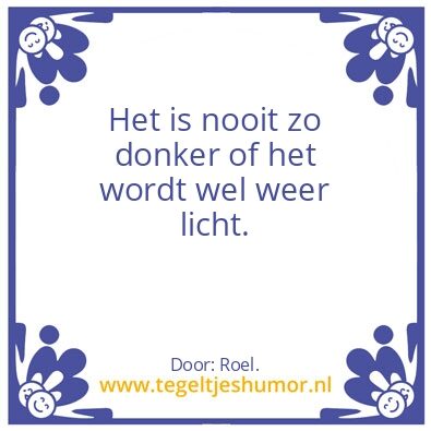 Tegeltje: Donker, licht