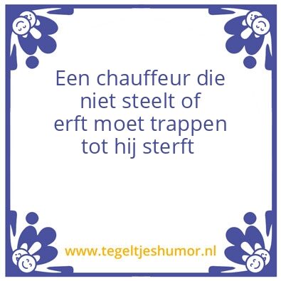 Tegeltje: Chauffer