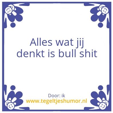 Tegeltje: Bull shit