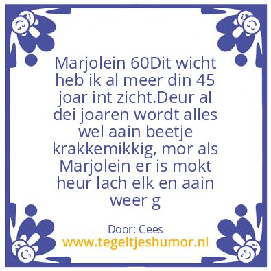 Tegeltje: 60 Joar