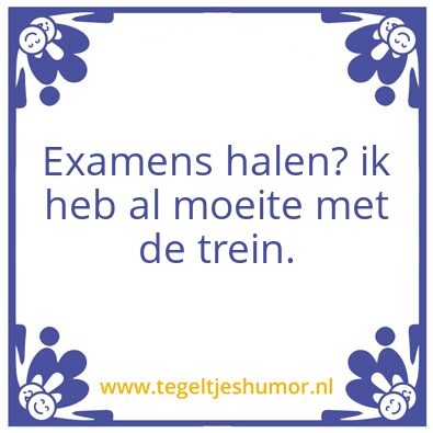 Tegeltje: Examen